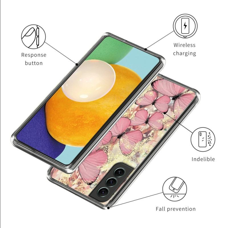 Futerały Samsung Galaxy S24 Plus 5g Etui Na Telefon Różowe Motyle