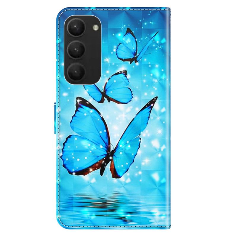 Obudowa Samsung Galaxy S24 Plus 5g Etui Na Telefon Niebieskie Motyle Z Paskiem
