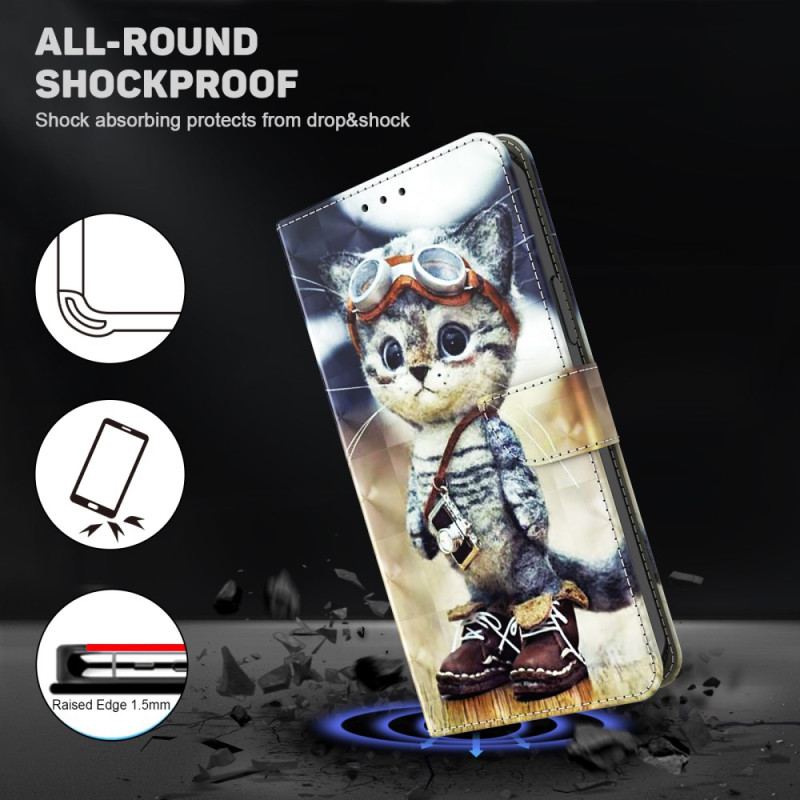 Pokrowce Samsung Galaxy S24 Plus 5g Kot Lotnik Z Paskiem