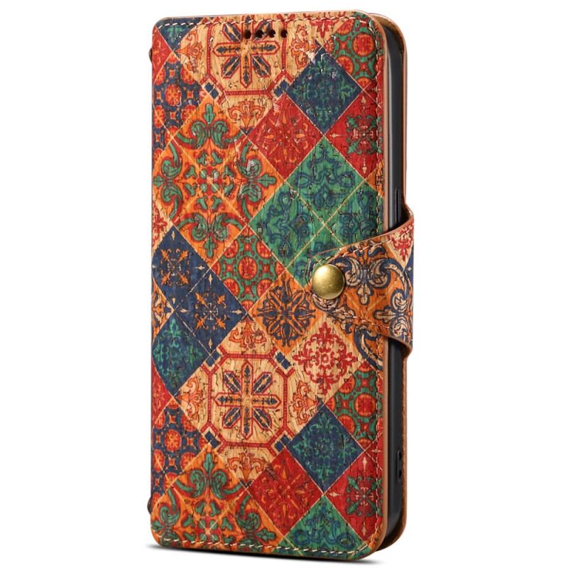 Skórzany Futerał Samsung Galaxy S24 Plus 5g Etui Na Telefon Kwiatowy Nadruk