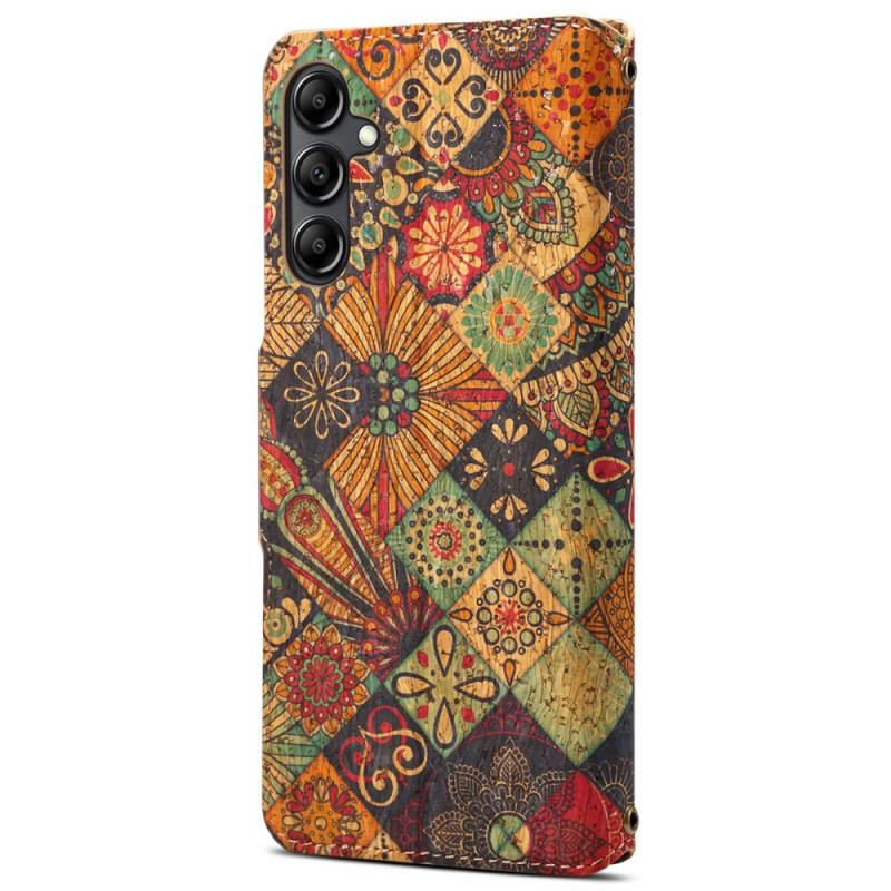 Skórzany Futerał Samsung Galaxy S24 Plus 5g Etui Na Telefon Kwiatowy Nadruk