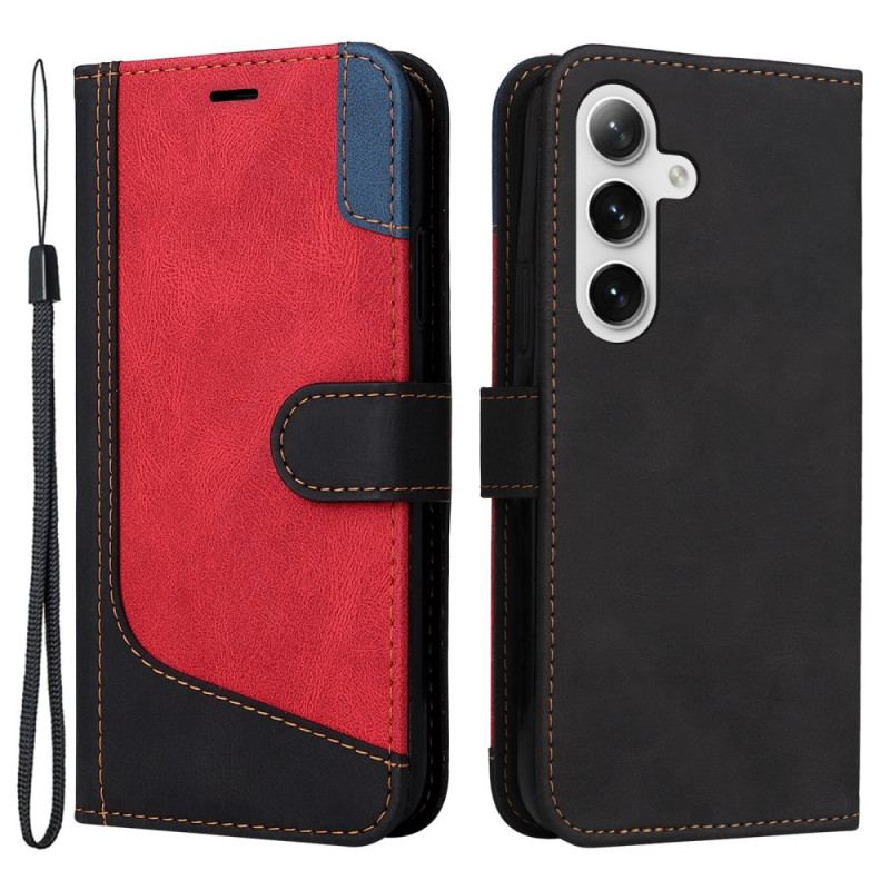 Skórzany Futerał Samsung Galaxy S24 Plus 5g Etui Na Telefon Tricolore W Lainière