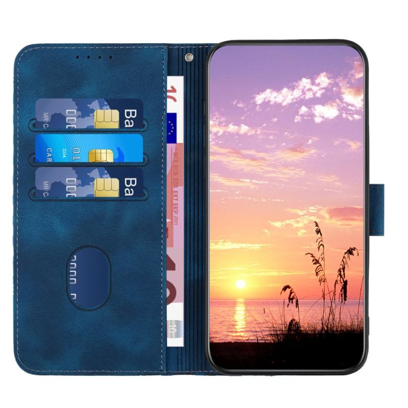 Skórzany Futerał Samsung Galaxy S24 Plus 5g Etui Na Telefon Wzór Głowy Słonia Z Paskiem
