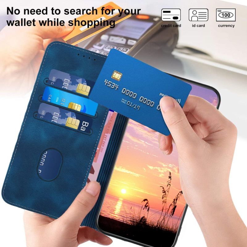 Skórzany Futerał Samsung Galaxy S24 Plus 5g Etui Na Telefon Wzór Głowy Słonia Z Paskiem