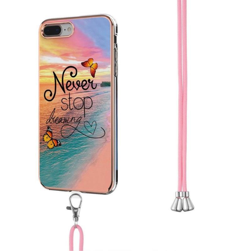 Etui do iPhone 8 Plus / 7 Plus Anti-fall ze Sznurkiem Nigdy Nie Przestawaj Marzyć