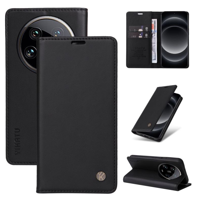 Flip Kotelot Do Xiaomi 14 Ultra Efekt Skóry Yikatu