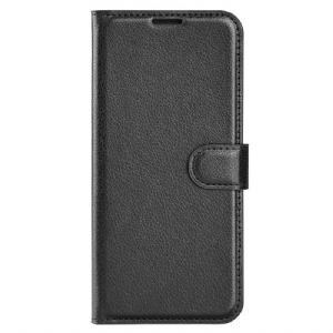 Etui Folio Do Google Pixel 8 Klasyczna Skóra Liczi