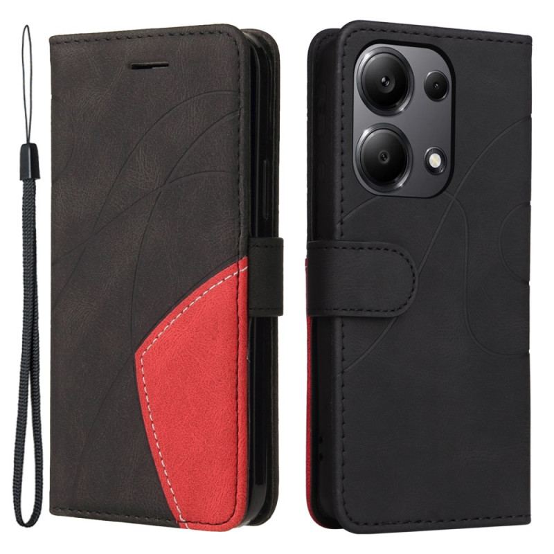 Etui Folio Do Xiaomi Redmi Note 13 Pro 4g Dwukolorowe I Linie