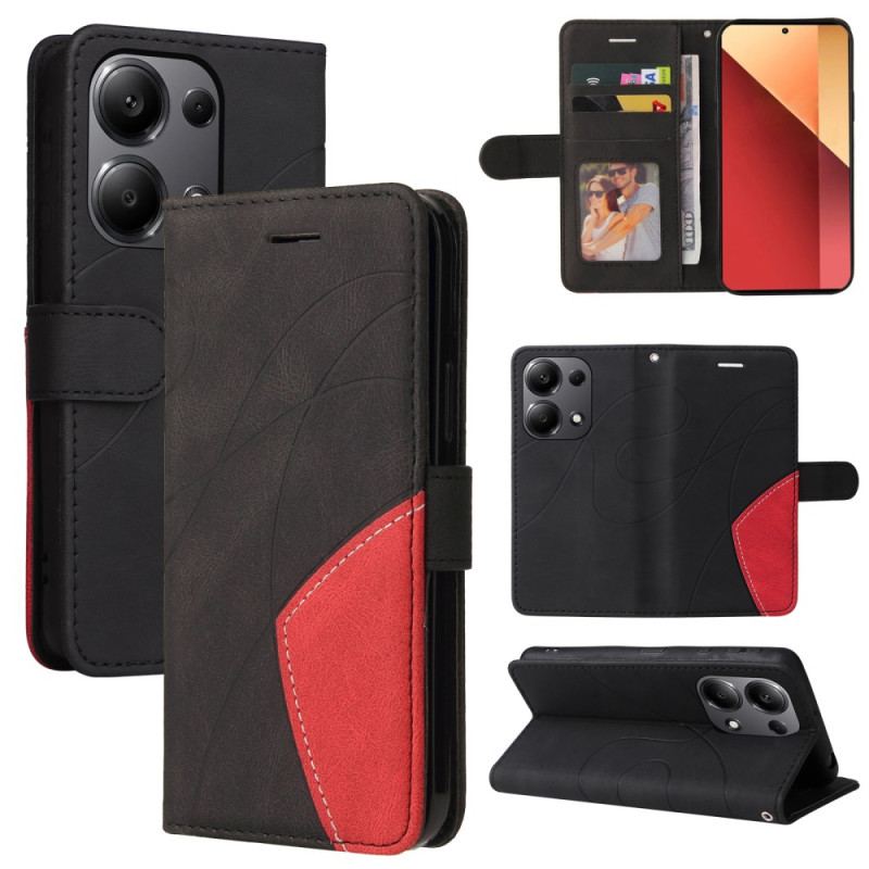 Etui Folio Do Xiaomi Redmi Note 13 Pro 4g Dwukolorowe I Linie