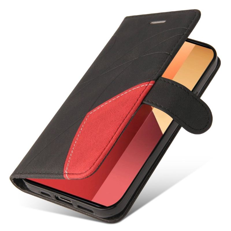 Etui Folio Do Xiaomi Redmi Note 13 Pro 4g Dwukolorowe I Linie