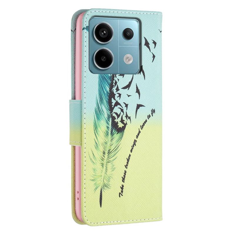 Etui Folio Do Xiaomi Redmi Note 13 Pro 4g Pióro I Ptaki