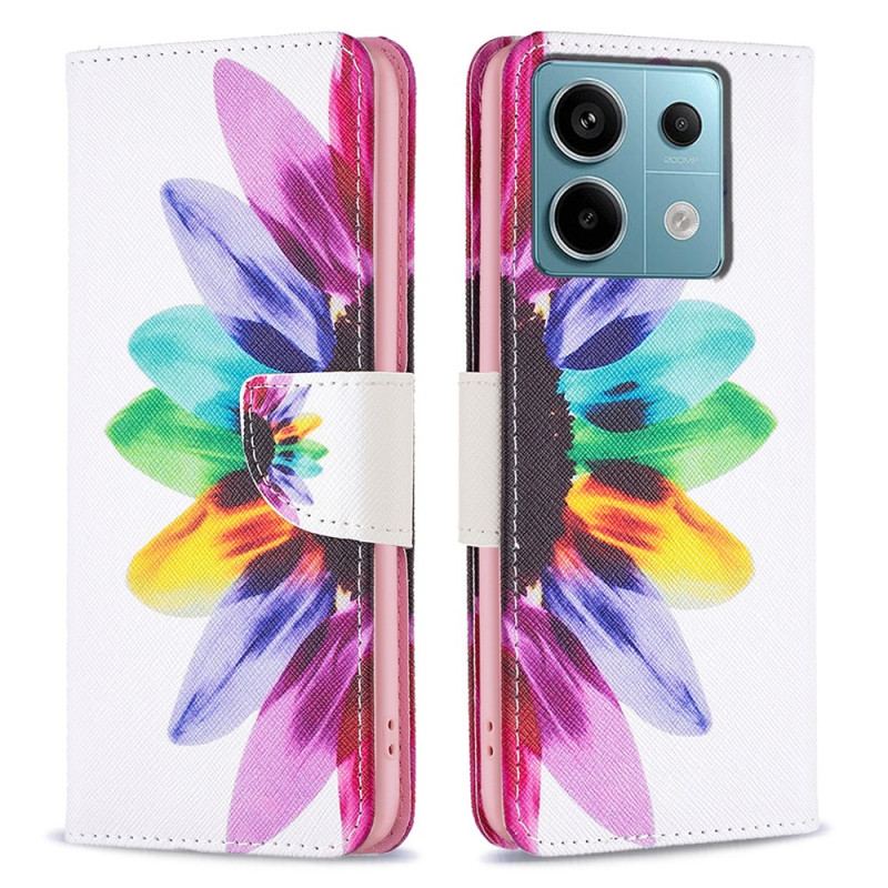 Etui Folio Xiaomi Redmi Note 13 Pro 4g Akwarela Kwiat Etui Ochronne