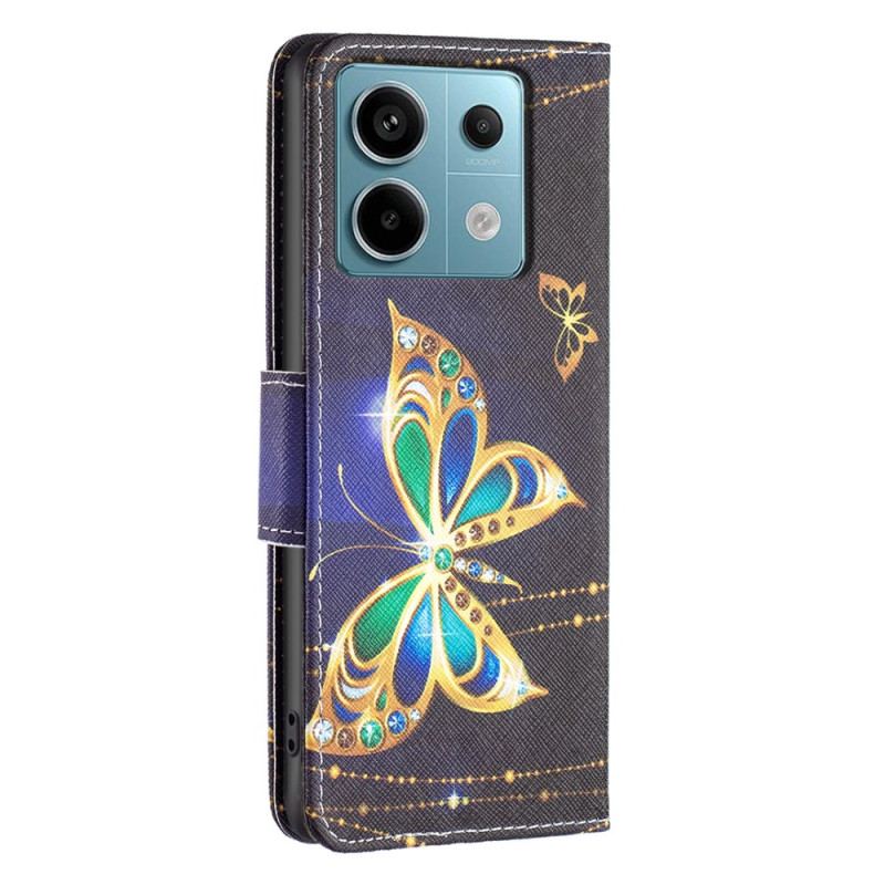 Etui Folio Xiaomi Redmi Note 13 Pro 4g Biżuteria W Kształcie Motyla Etui Ochronne