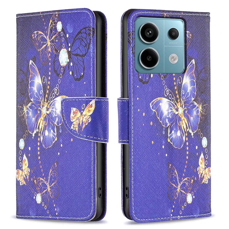 Etui Folio Xiaomi Redmi Note 13 Pro 4g Fioletowe Motyle Etui Ochronne