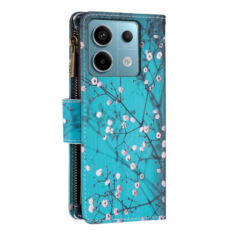Etui Folio Xiaomi Redmi Note 13 Pro 4g Portfel W Gałązki Kwiatowe Z Paskiem