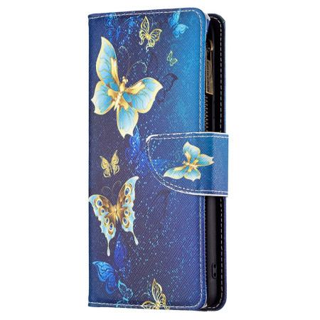 Etui Folio Xiaomi Redmi Note 13 Pro 4g Portfel W Złote Motyle Z Paskiem Etui Ochronne