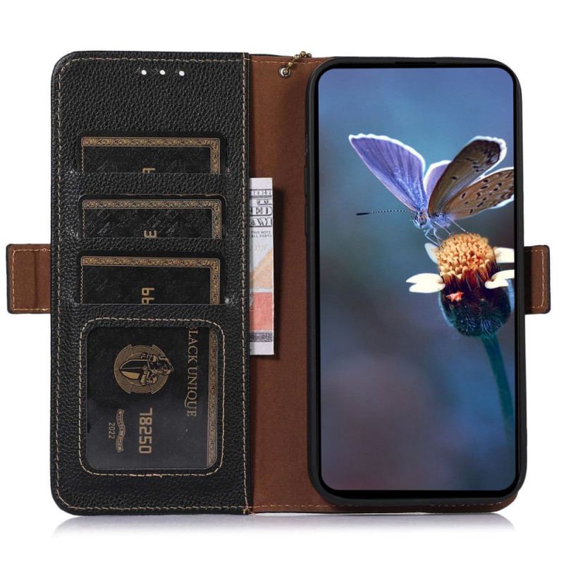 Etui Folio Xiaomi Redmi Note 13 Pro 4g Technologia Rfid Ze Skóry Litchi Etui Ochronne