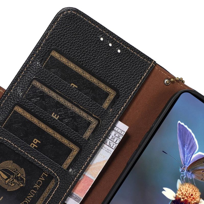 Etui Folio Xiaomi Redmi Note 13 Pro 4g Technologia Rfid Ze Skóry Litchi Etui Ochronne