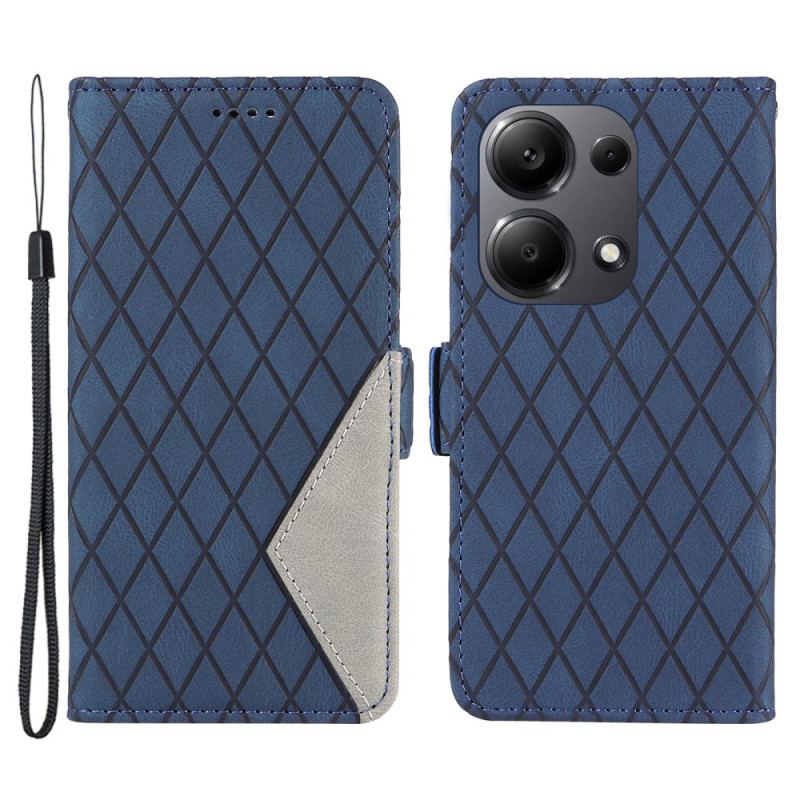 Etui Folio Xiaomi Redmi Note 13 Pro 4g Wzór W Romby Z Paskiem