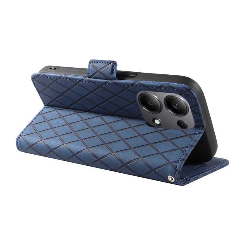 Etui Folio Xiaomi Redmi Note 13 Pro 4g Wzór W Romby Z Paskiem