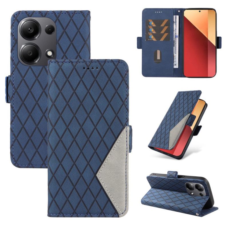 Etui Folio Xiaomi Redmi Note 13 Pro 4g Wzór W Romby Z Paskiem