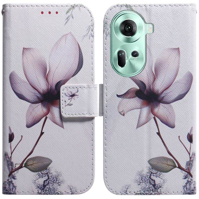 Etui Folio Do Oppo Reno 11 5g Różowy Kwiat