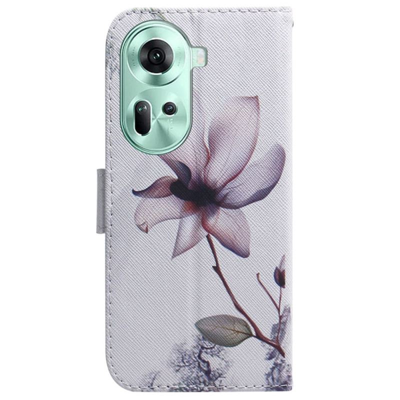 Etui Folio Do Oppo Reno 11 5g Różowy Kwiat