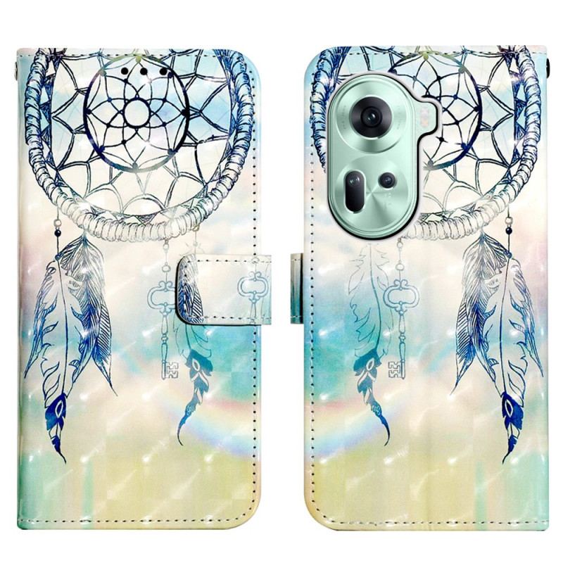 Etui Folio Oppo Reno 11 5g Akwarelowy Łapacz Snów Etui Ochronne