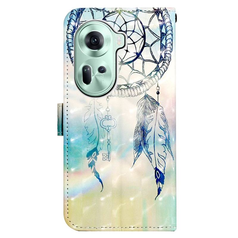 Etui Folio Oppo Reno 11 5g Akwarelowy Łapacz Snów Etui Ochronne