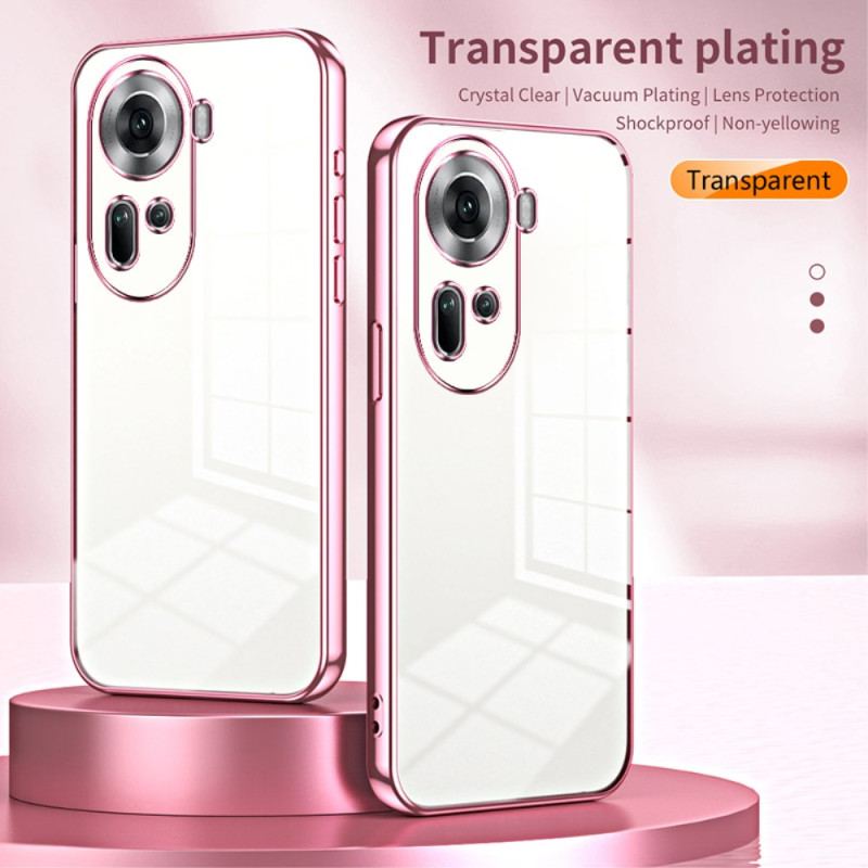 Etui Oppo Reno 11 5g Przezroczyste Metalowe Krawędzie Etui Ochronne