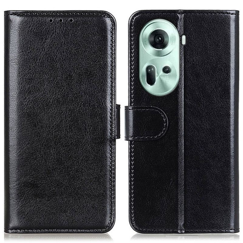 Skórzany Futerał Oppo Reno 11 5g Etui Na Telefon Sztuczna Skóra Lakierowana