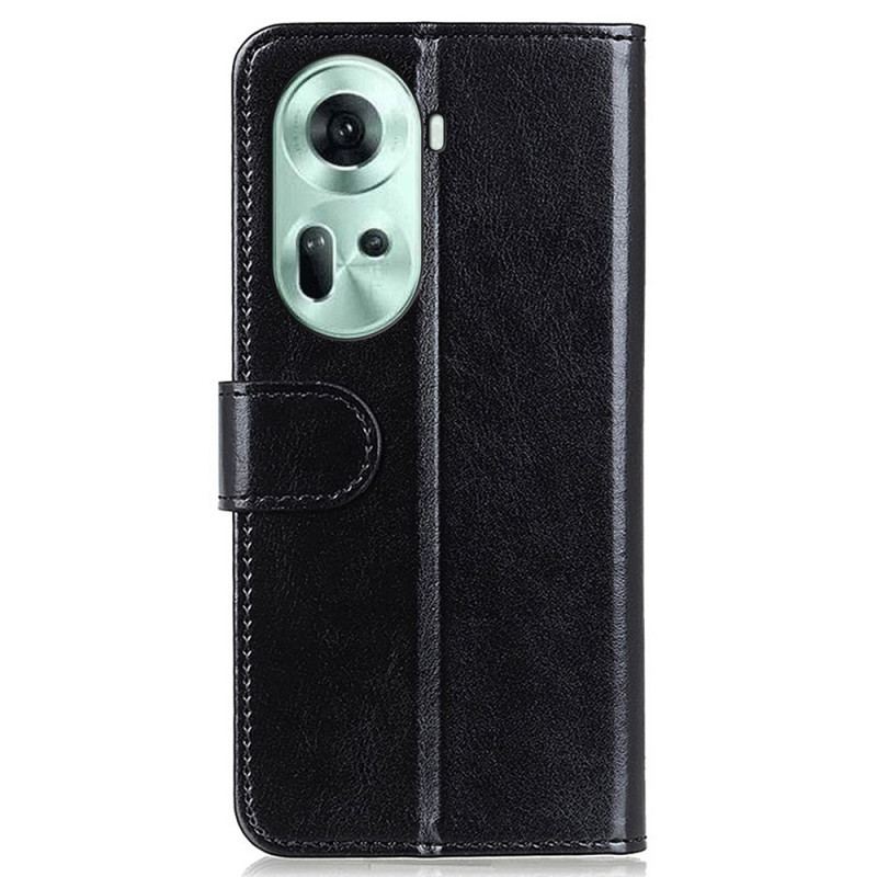 Skórzany Futerał Oppo Reno 11 5g Etui Na Telefon Sztuczna Skóra Lakierowana