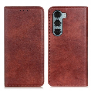 Etui Na Telefon do Moto G200 5G Etui Folio Liczi Split Skórzana Tekstura