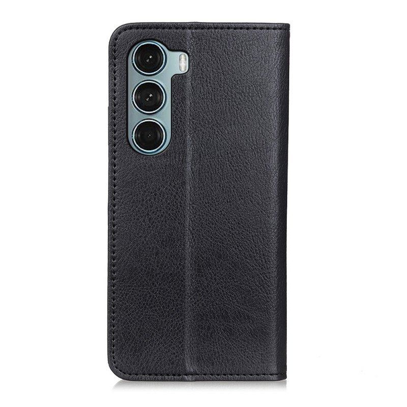 Etui Na Telefon do Moto G200 5G Etui Folio Liczi Split Skórzana Tekstura