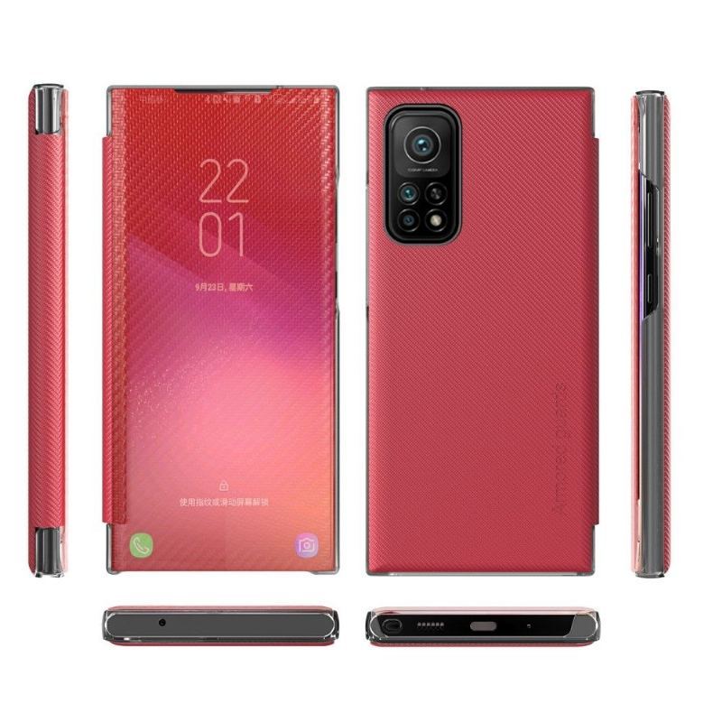 Etui Na Telefon do Xiaomi Redmi Note 10 5G / Poco M3 Pro Obrzeża Etui Folio Włókno Węglowe