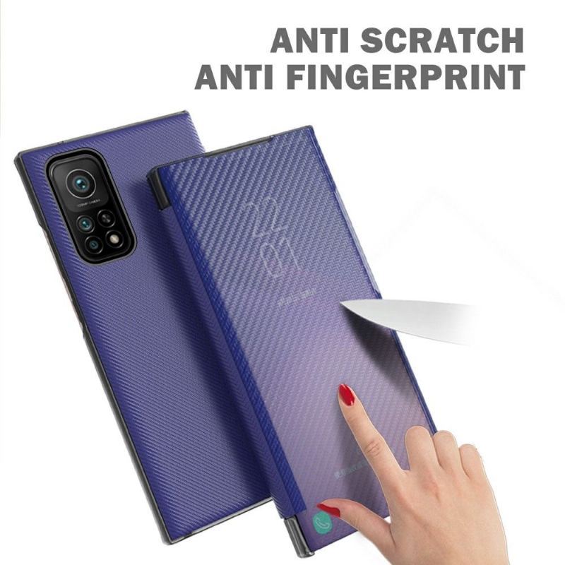Etui Na Telefon do Xiaomi Redmi Note 10 5G / Poco M3 Pro Obrzeża Etui Folio Włókno Węglowe