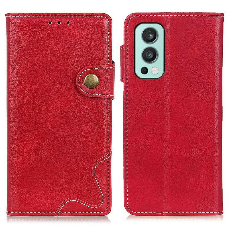 Etui Folio do OnePlus Nord 2 5G Artystyczny Guzik Do Szycia