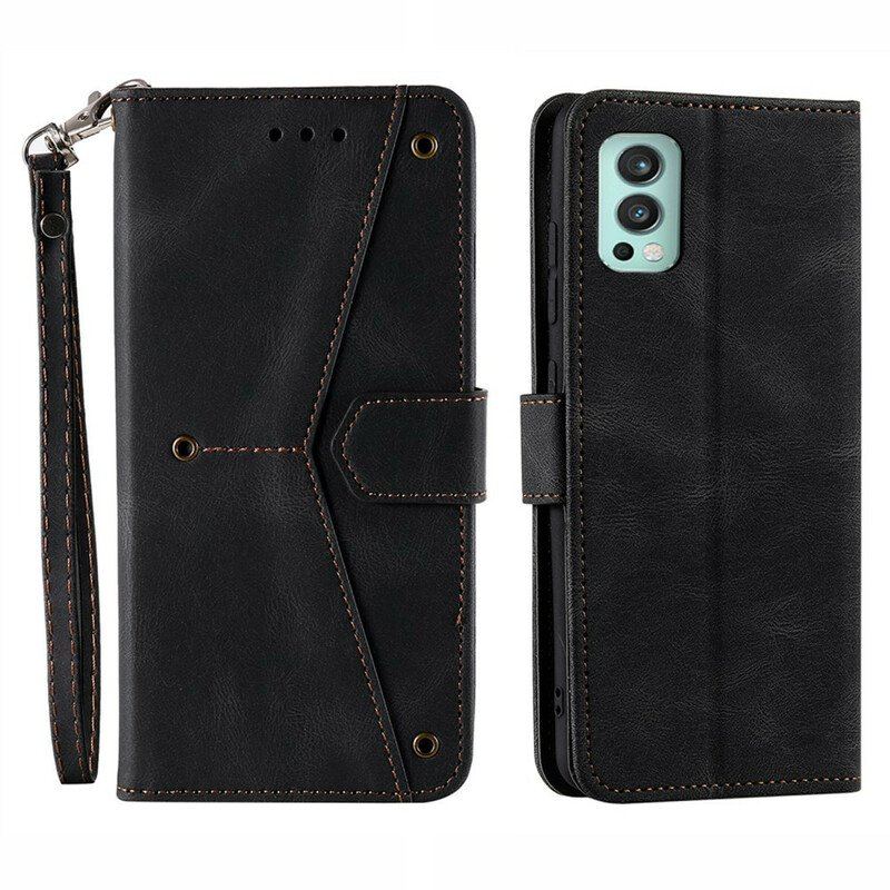 Etui Folio do OnePlus Nord 2 5G Szwy W Dotyku