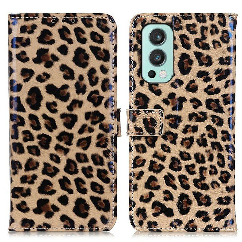 Etui Folio do OnePlus Nord 2 5G Zwykły Lampart