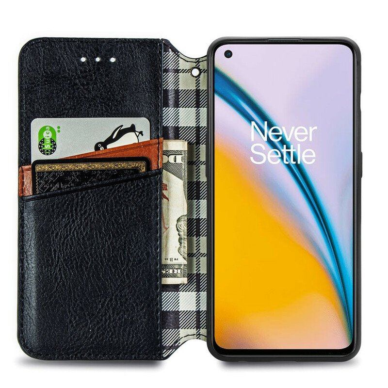 Etui Na Telefon do OnePlus Nord 2 5G Etui Folio Skórzany Efekt Diamentowej Tekstury