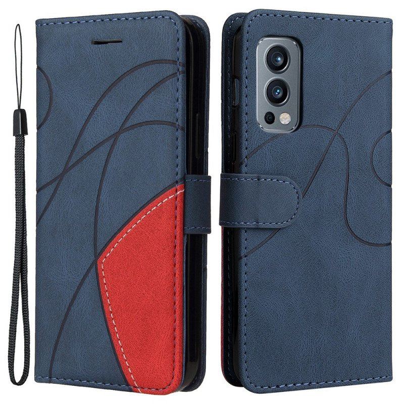 Etui Na Telefon Pokrowce do OnePlus Nord 2 5G Dwukolorowa Sygnowana Sztuczna Skóra
