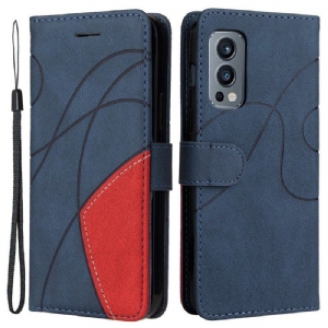 Etui Na Telefon Pokrowce do OnePlus Nord 2 5G Dwukolorowa Sygnowana Sztuczna Skóra
