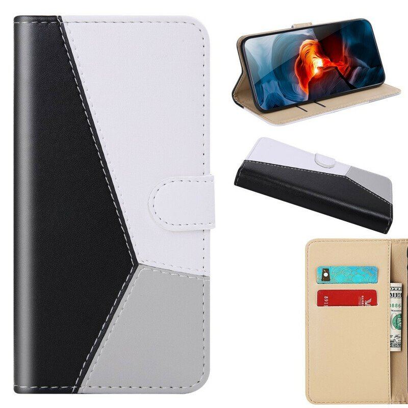 Obudowa Etui Na Telefon do OnePlus Nord 2 5G Trójkolorowy Efekt Skóry