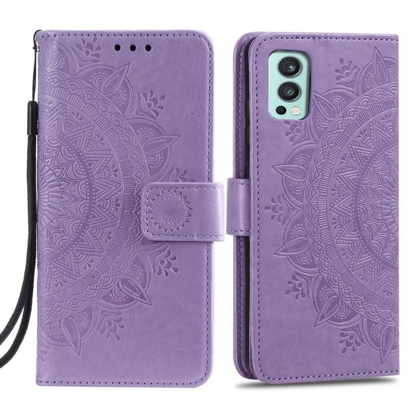 Skórzany Futerał do OnePlus Nord 2 5G Anti-fall Mandala Sun