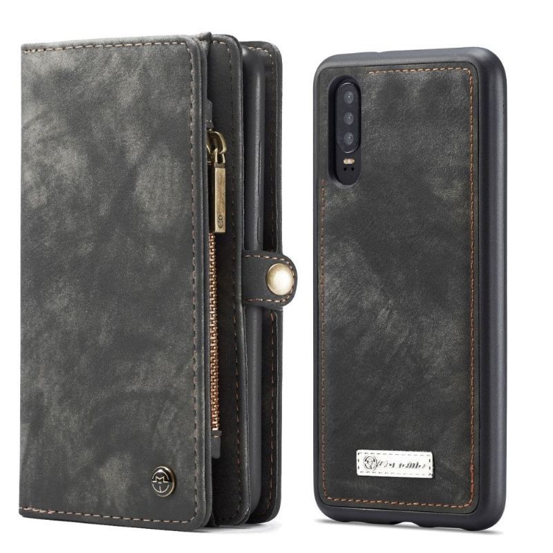Etui Skórzany Futerał do Huawei P30 Anti-fall I Etui Na Karty - Czarny