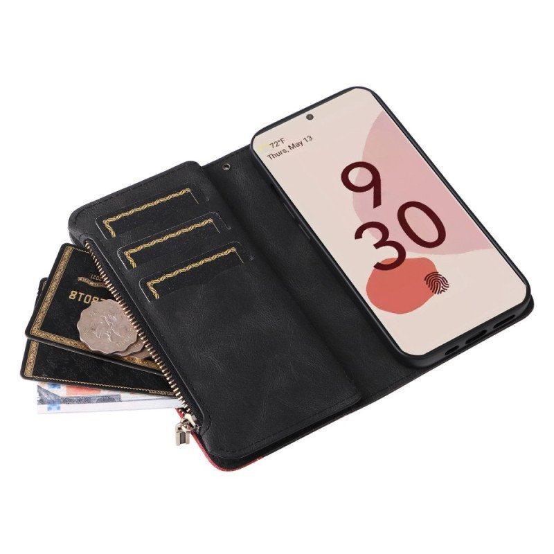 Etui Folio do Google Pixel 7 Pro Realistyczne Tygrysie Szkło Hartowane