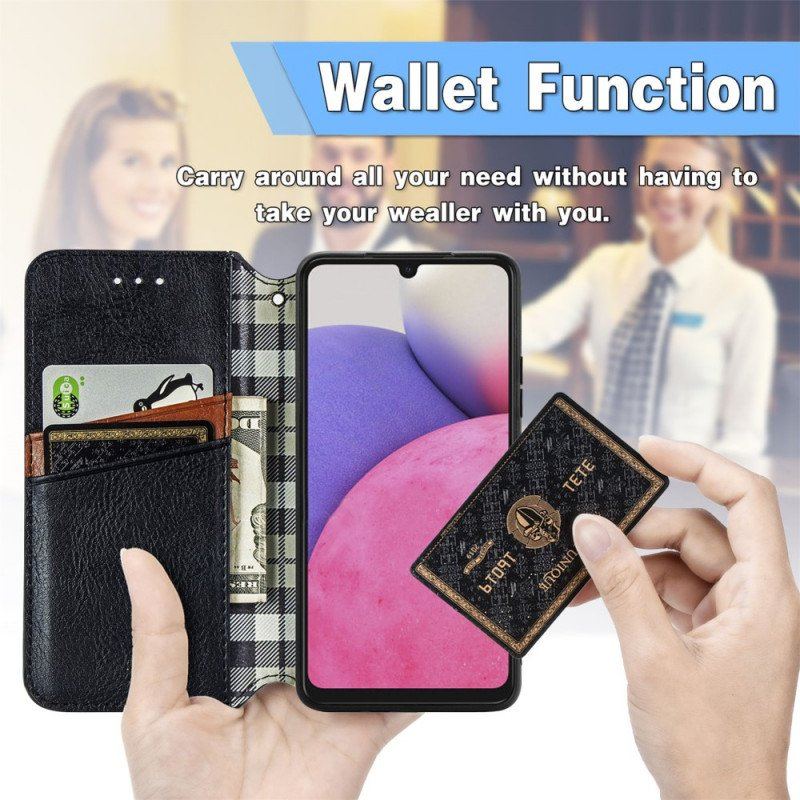 Etui Na Telefon do Samsung Galaxy A13 Etui Folio Wzór 3d Z Efektem Skóry