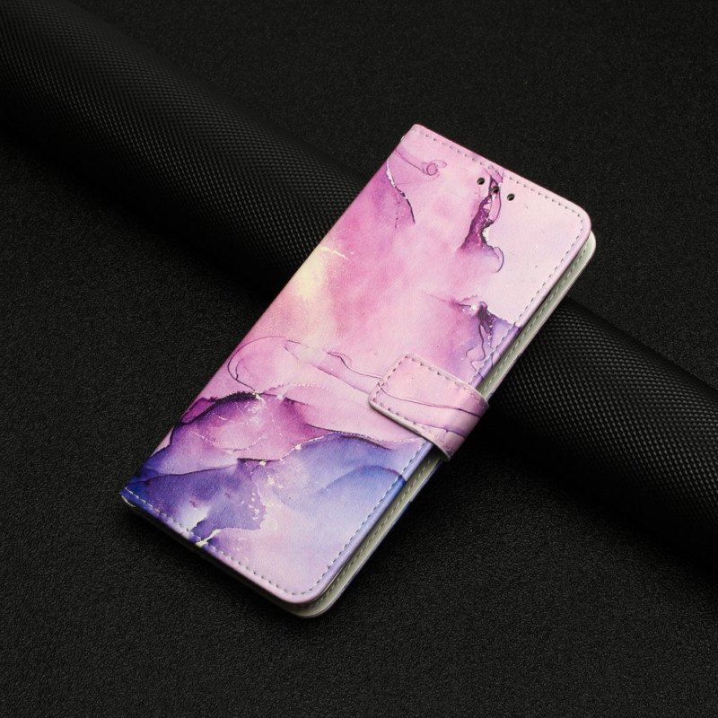 Etui Na Telefon Pokrowce do Motorola Edge 40 Pro z Łańcuch Pasek Marmuru