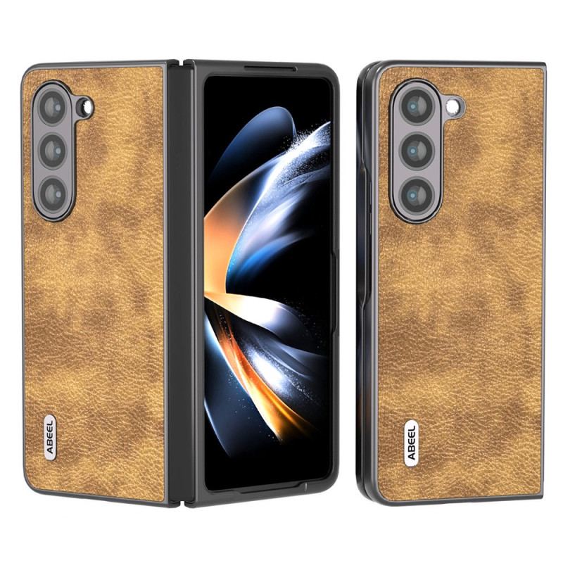 Etui Do Samsung Galaxy Z Fold 5 Liczi Ze Sztucznej Skóry Abeel