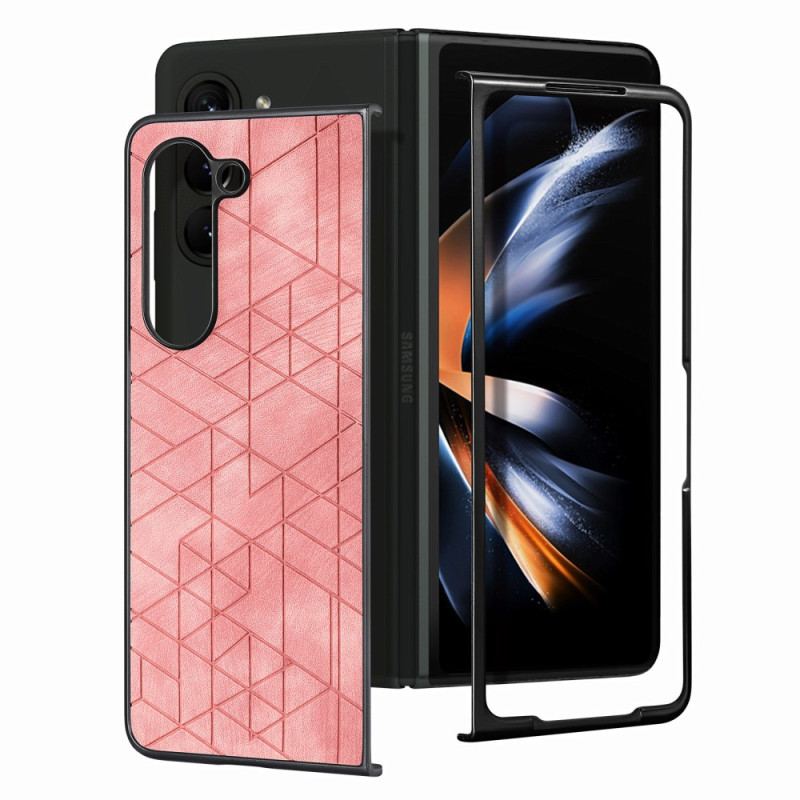 Etui Do Samsung Galaxy Z Fold 5 Wzory Geometryczne Ze Sztucznej Skóry